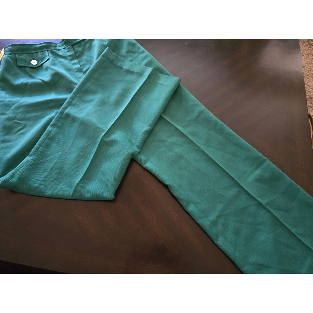 Rare 60s Vintage MCM Boho James Kenrob Emerald Green wide leg Trousers Size 16